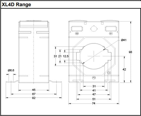 XL4D Single Phase CT 100-1000A Primary Input/ 5A Secondary Output